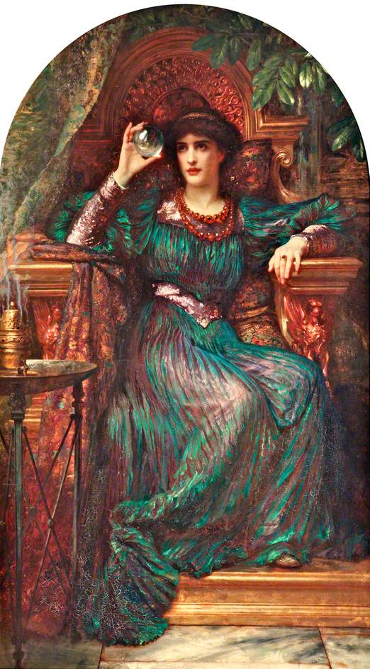The Magic Crystal, vintage artwork by Sir Francis Bernard (Frank) Dicksee, 12x8" (A4) Poster