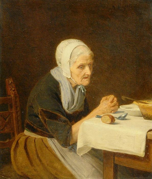 Frugal Meal, vintage artwork by August Friedrich Siegert, A3 (16x12") Poster Print