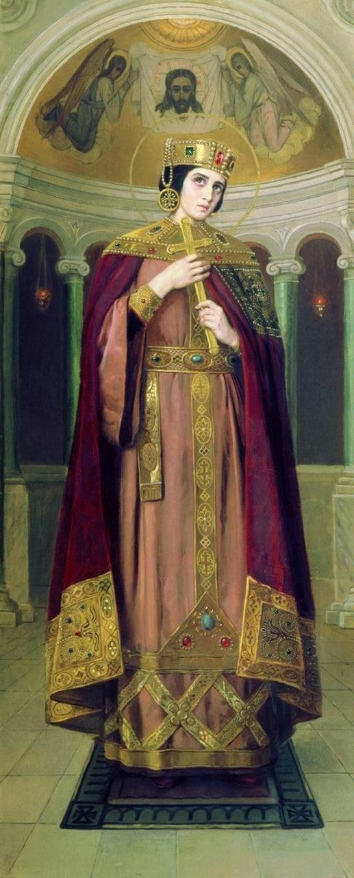 St. Alexandra, vintage artwork by Nikolai Bodarevsky, 12x8" (A4) Poster