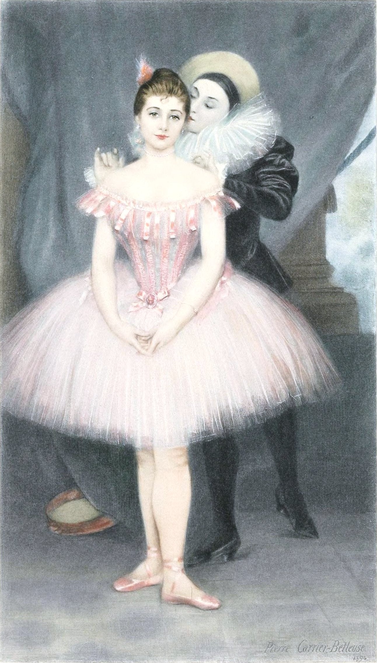 A whisper of love, vintage artwork by Pierre Carrier-Belleuse, 12x8" (A4) Poster
