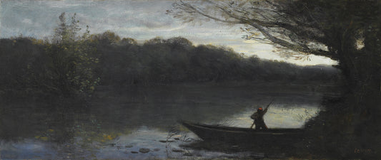 Boatman Approaching a Shore, vintage artwork by Jean-Baptiste-Camille Corot, A3 (16x12") Poster Print