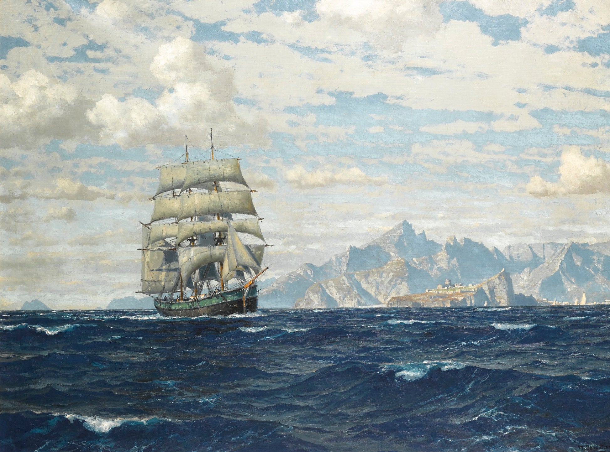 Tall Ship off Crete by Michael Zeno Diemer,A3(16x12")Poster