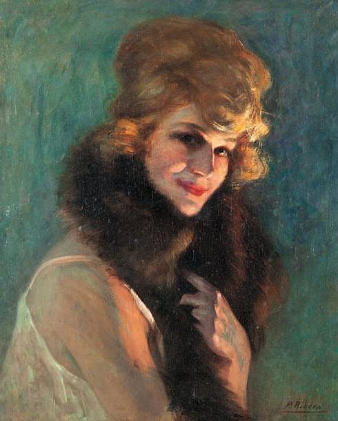 Parisienne, vintage artwork by Pedro (Pierre) Ribera, 12x8" (A4) Poster