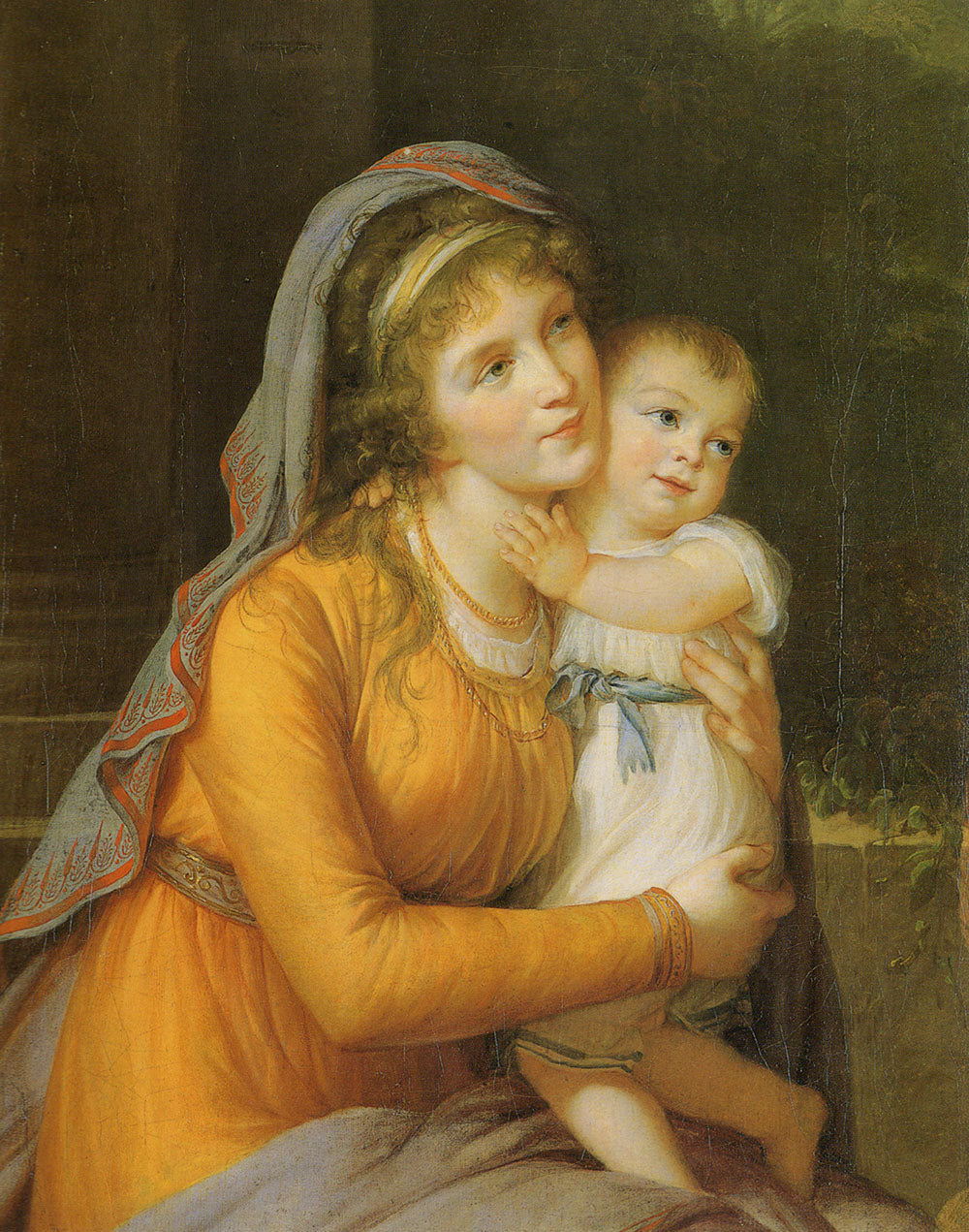 Baroness Anna Sergeevna Stroganova and Her Son Sergey, vintage artwork by Élisabeth Vigee-Lebrun, 12x8" (A4) Poster