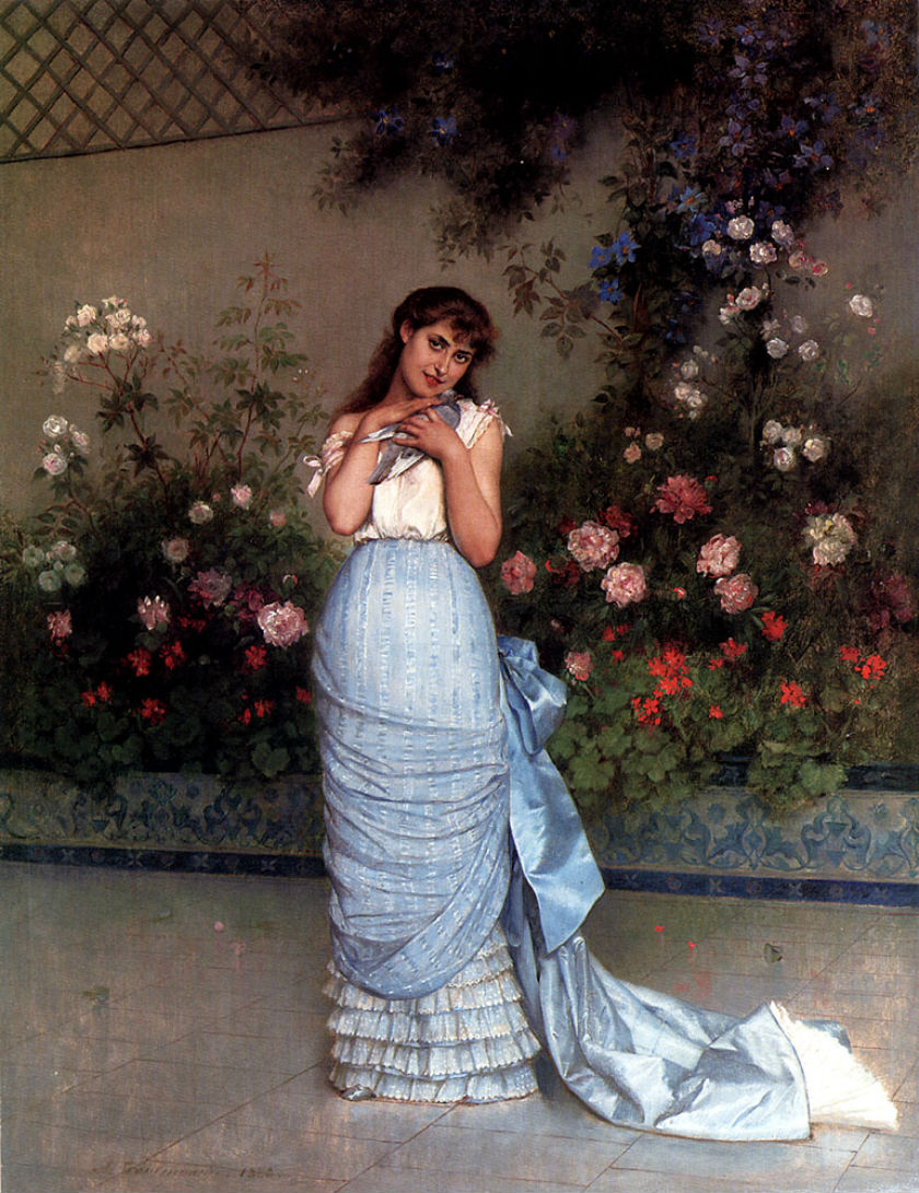 An Elegant Beauty, vintage artwork by Auguste Toulmouche, 12x8" (A4) Poster
