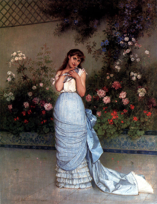 An Elegant Beauty, vintage artwork by Auguste Toulmouche, 12x8" (A4) Poster