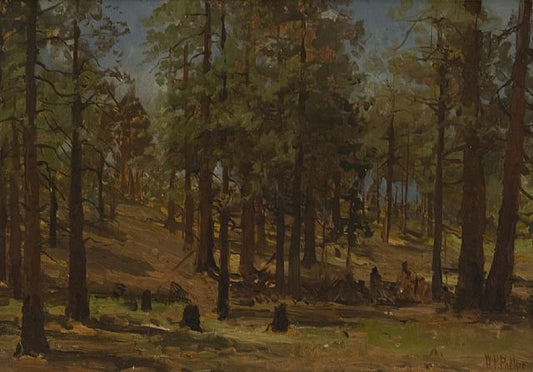 Figures in a forest, vintage artwork by William Preston Phelps, 12x8" (A4) Poster
