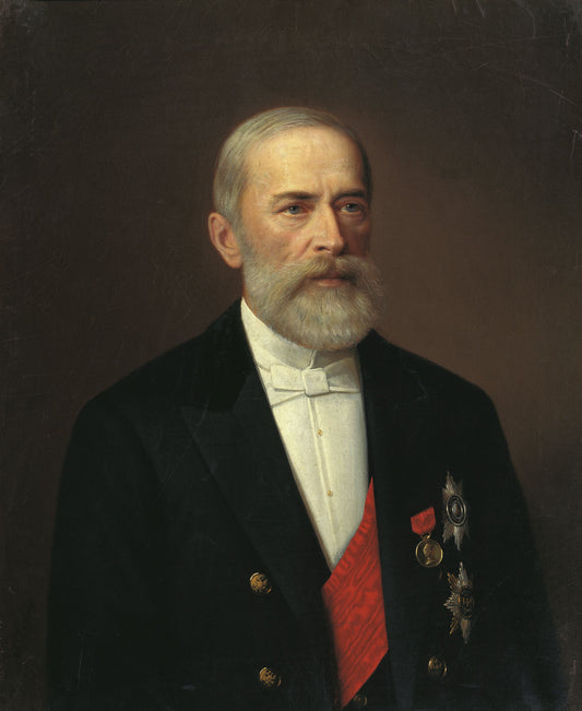 Portrait of N. H. Bunghe, vintage artwork by Ivan Tyurin, 12x8" (A4) Poster