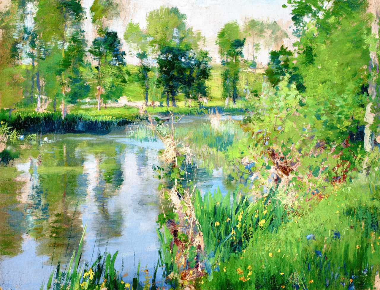 Sur le Loing, vintage artwork by William Blair Bruce, 12x8" (A4) Poster