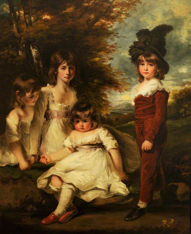 The Douglas Children ("Juvenile Retirement"), vintage artwork by John Hoppner, 12x8" (A4) Poster