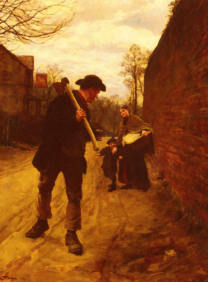 Off To Work by Henry Herbert la Thangue,A3(16x12