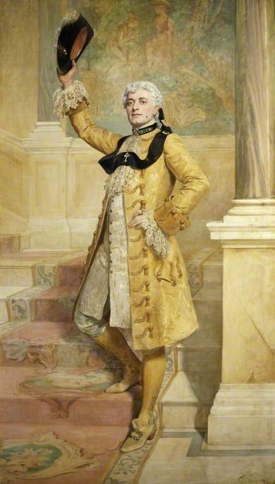 Lewis Waller as Monsieur Beaucaire, vintage artwork by John Maler Collier, 12x8" (A4) Poster