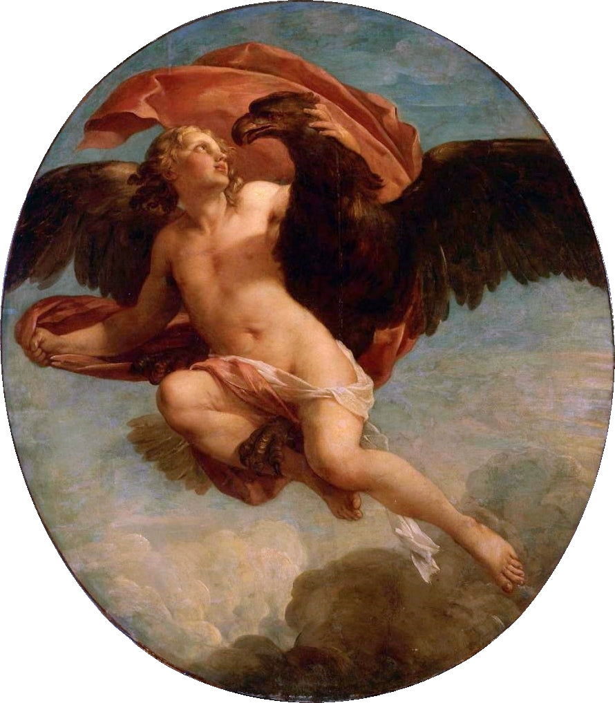 History of the Gods - The Rape of Ganymede, vintage artwork by Charles-Joseph Natoire, 12x8" (A4) Poster