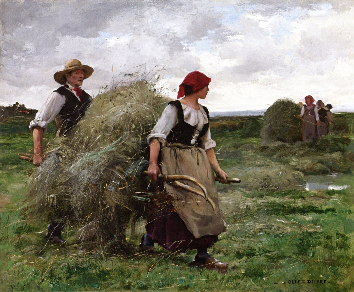 The Hay Harvest, vintage artwork by Julien Dupre, 12x8" (A4) Poster