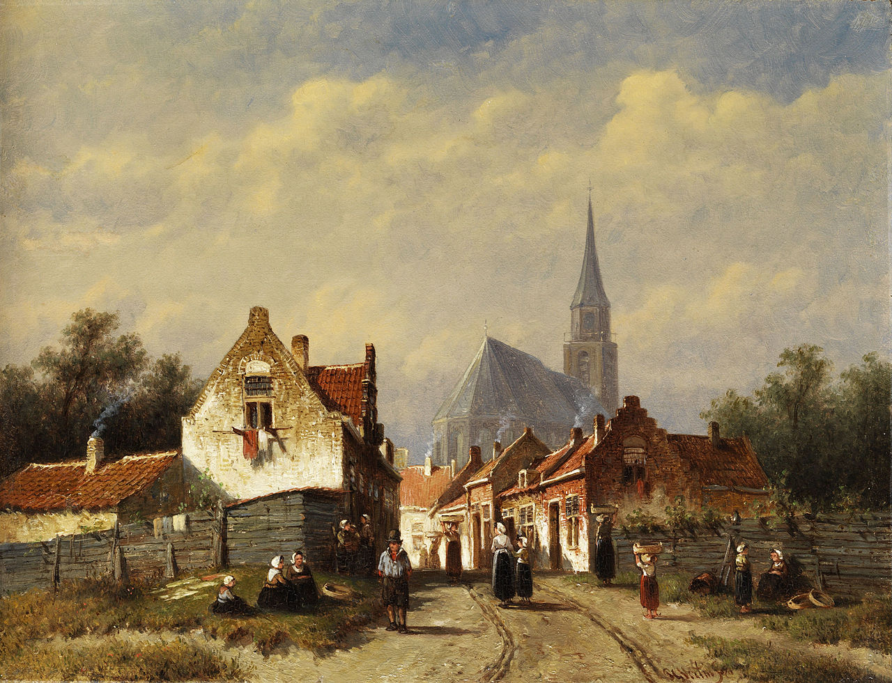 Reynsburg, vintage artwork by Petrus Gerardus Vertin, A3 (16x12") Poster Print