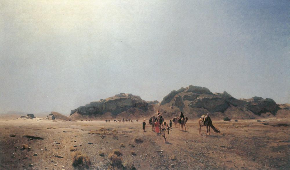 From Arabia Petraea, vintage artwork by Eugen Felix Prosper Bracht, 12x8" (A4) Poster