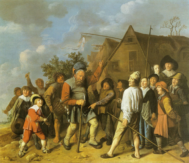 The Drunken Peddler, vintage artwork by Jan Miense Molenaer, 12x8" (A4) Poster