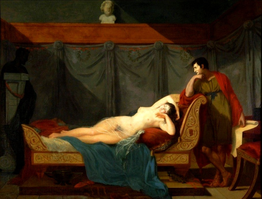 Lucien Bonaparte Contemplating His Mistress, vintage artwork by Guillaume Guillon-Lethiere, 12x8" (A4) Poster