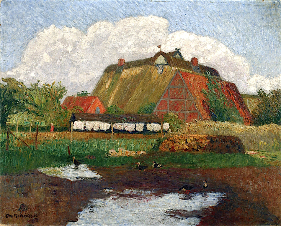 Old House, vintage artwork by Otto Modersohn, 12x8" (A4) Poster