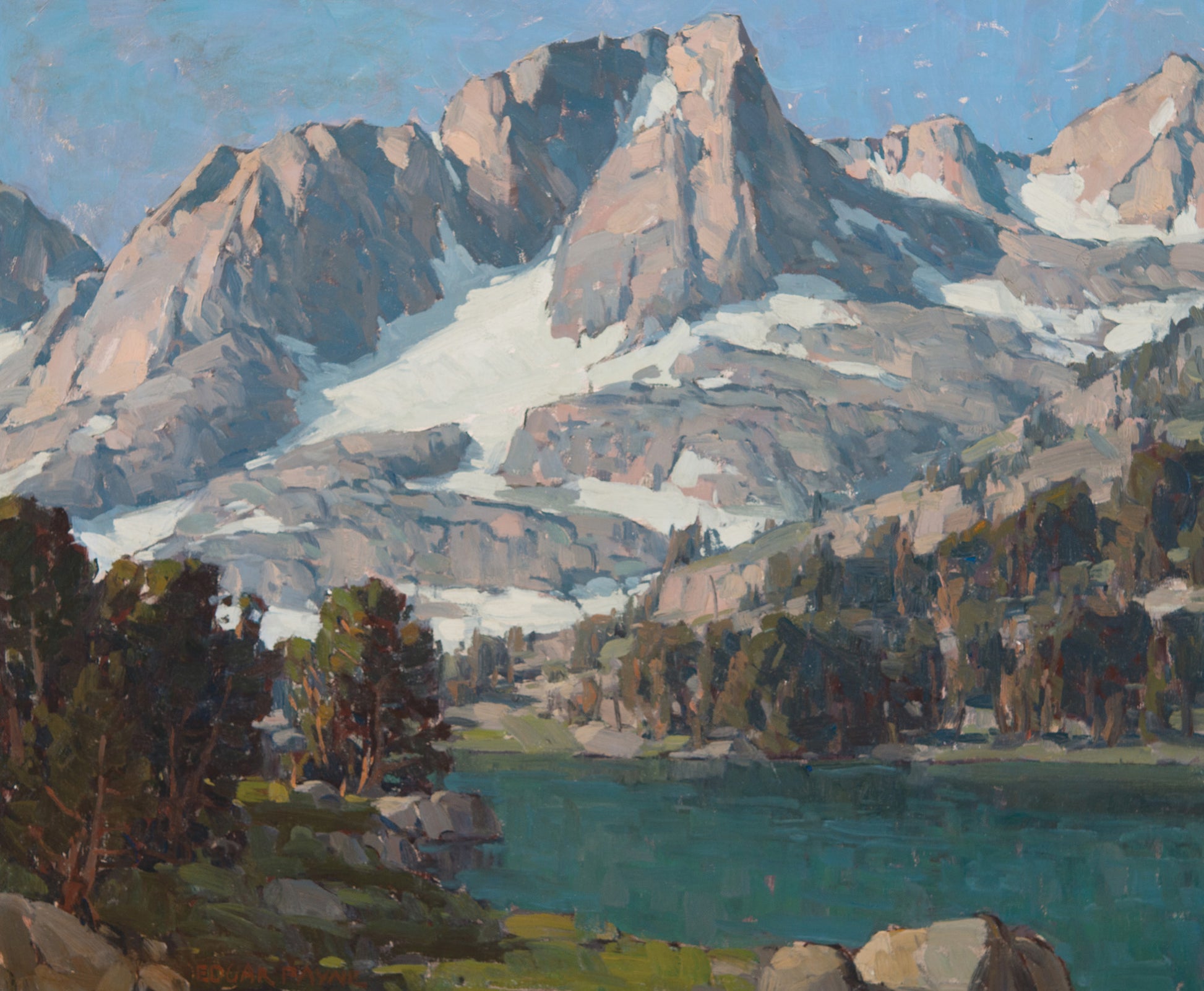 Alpine Lake, vintage artwork by Edgar Alwyn Payne, 12x8" (A4) Poster