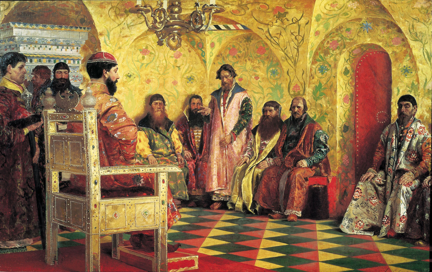 Czar Mikhail with Boyars by Andrei Petrovich Riabushkin,A3(16x12")Poster