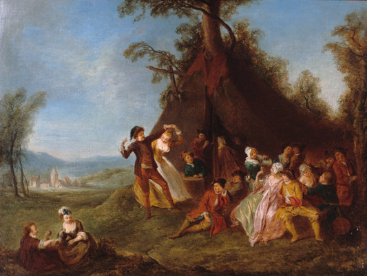 Rejouissances de Soldats, vintage artwork by Jean-Baptiste Pater, 12x8" (A4) Poster