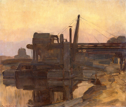 Dredge III, vintage artwork by Piet Mondriaan, 12x8" (A4) Poster