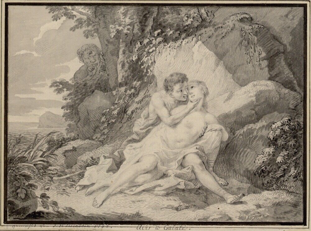 Acis und Galatea, vintage artwork by Johann Heinrich Tischbein the Elder, 12x8" (A4) Poster