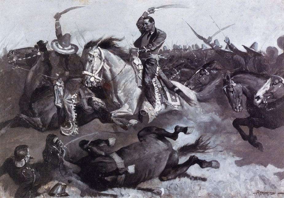 Down go Horses and Men by Frederic Remington,A3(16x12")Poster