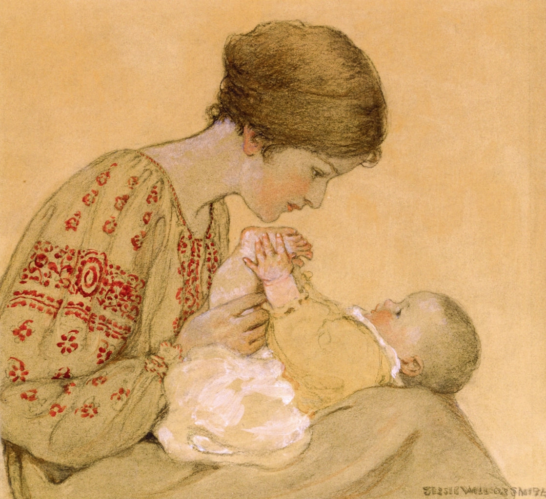 The Newborn, vintage artwork by Jessie Willcox Smith, 12x8" (A4) Poster