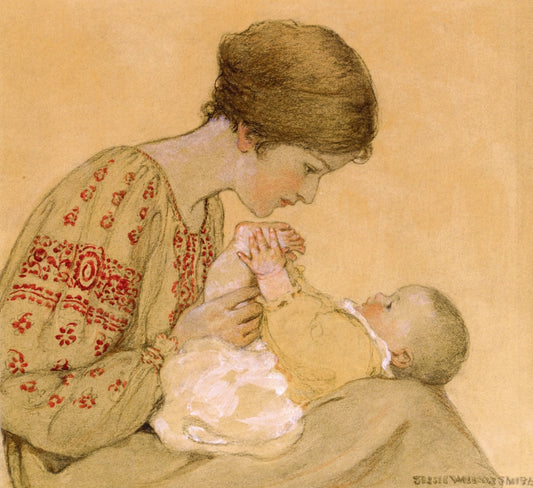 The Newborn, vintage artwork by Jessie Willcox Smith, 12x8" (A4) Poster