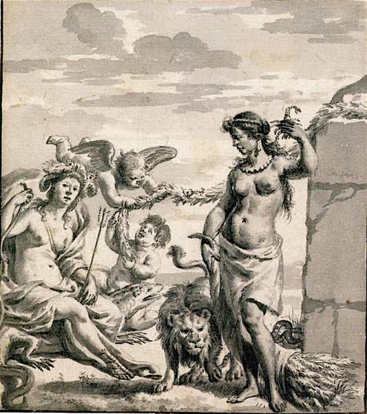 The Continents of American and Africa, vintage artwork by Adriaen van de Velde, 12x8" (A4) Poster