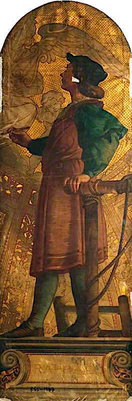 Raphael (design for a mosaic in the Victoria and Albert Museum, not executed), vintage artwork by Godfrey Sykes, 12x8" (A4) Poster