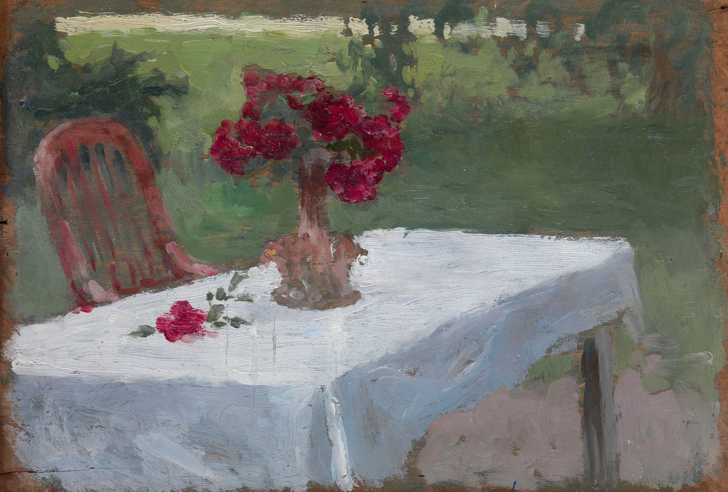 Flowers on the Garden Table and Forest Path by Tit Dvornikov,A3(16x12")Poster