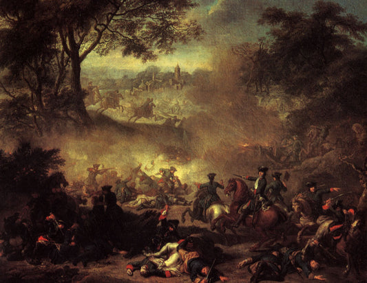 Battle of Lesnaya, vintage artwork by Jean-Marc Nattier, 12x8" (A4) Poster