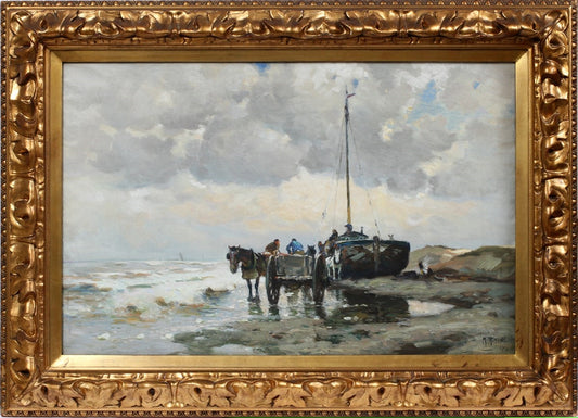 The Stranded Herring Boat, vintage artwork by Mathias Joseph Alten, 12x8" (A4) Poster