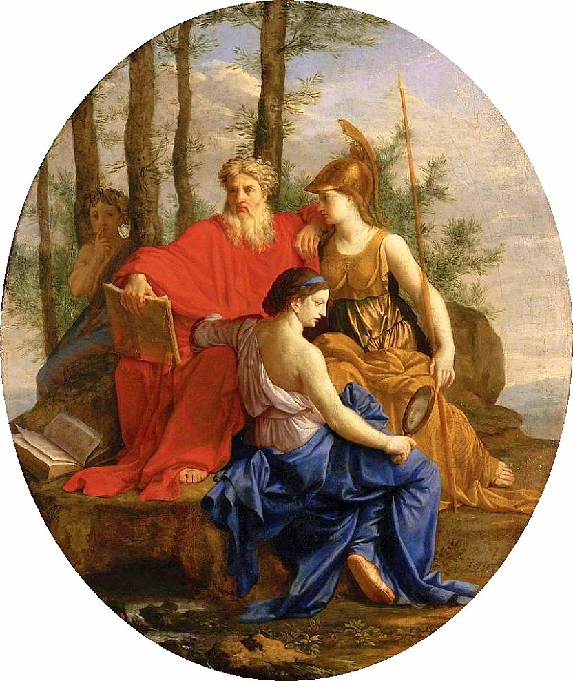 Allegory of a Perfect Minister, vintage artwork by Eustache Le Sueur, 12x8" (A4) Poster