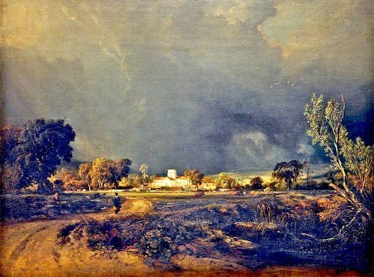 Broadwater, Sussex, vintage artwork by Anthony Vandyke Copley Fielding, 12x8" (A4) Poster