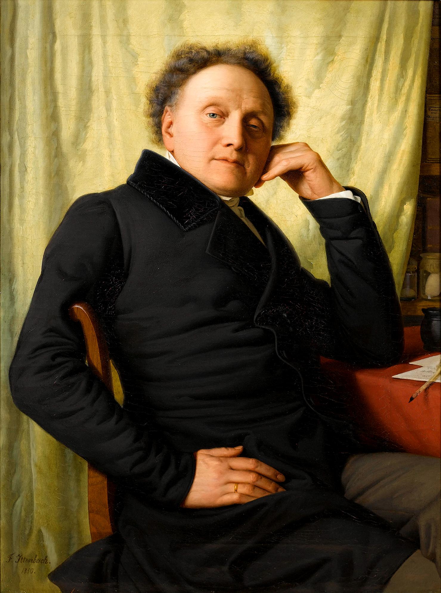 Portrait of Dr. Med. Franz Xavier von Soist, vintage artwork by Franz Ittenbach, A3 (16x12") Poster Print