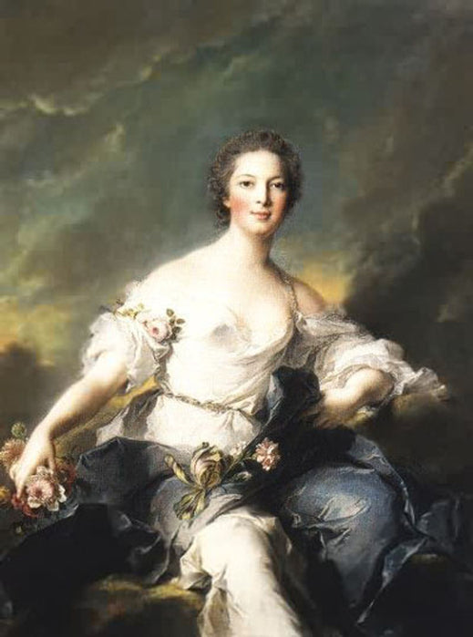Portrait of Angelique d'Allonville de Louville, vintage artwork by Jean-Marc Nattier, 12x8" (A4) Poster