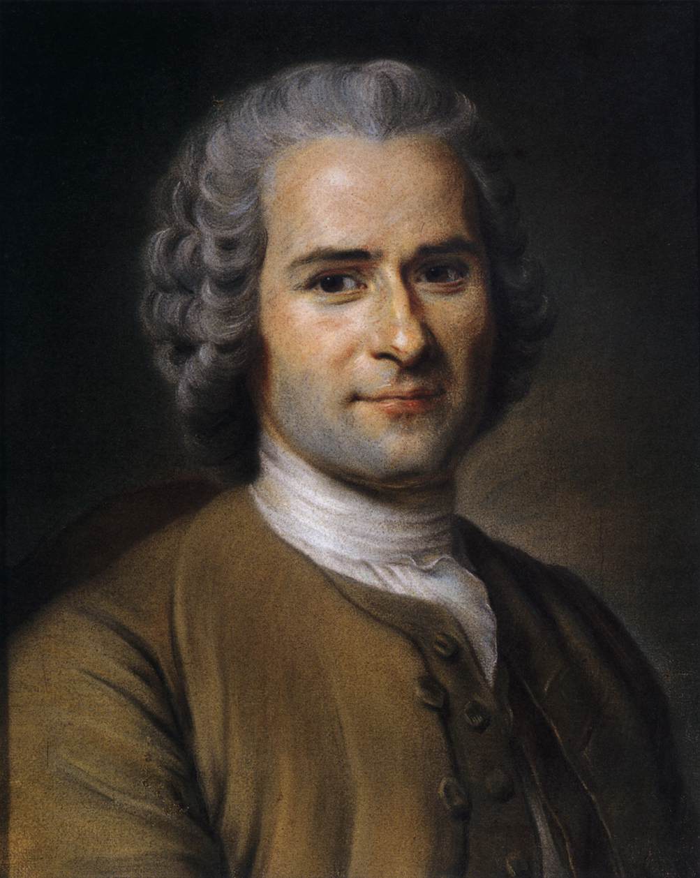 Portrait of Jean-Jacques Rousseau, vintage artwork by Maurice Quentin de La Tour, 12x8" (A4) Poster