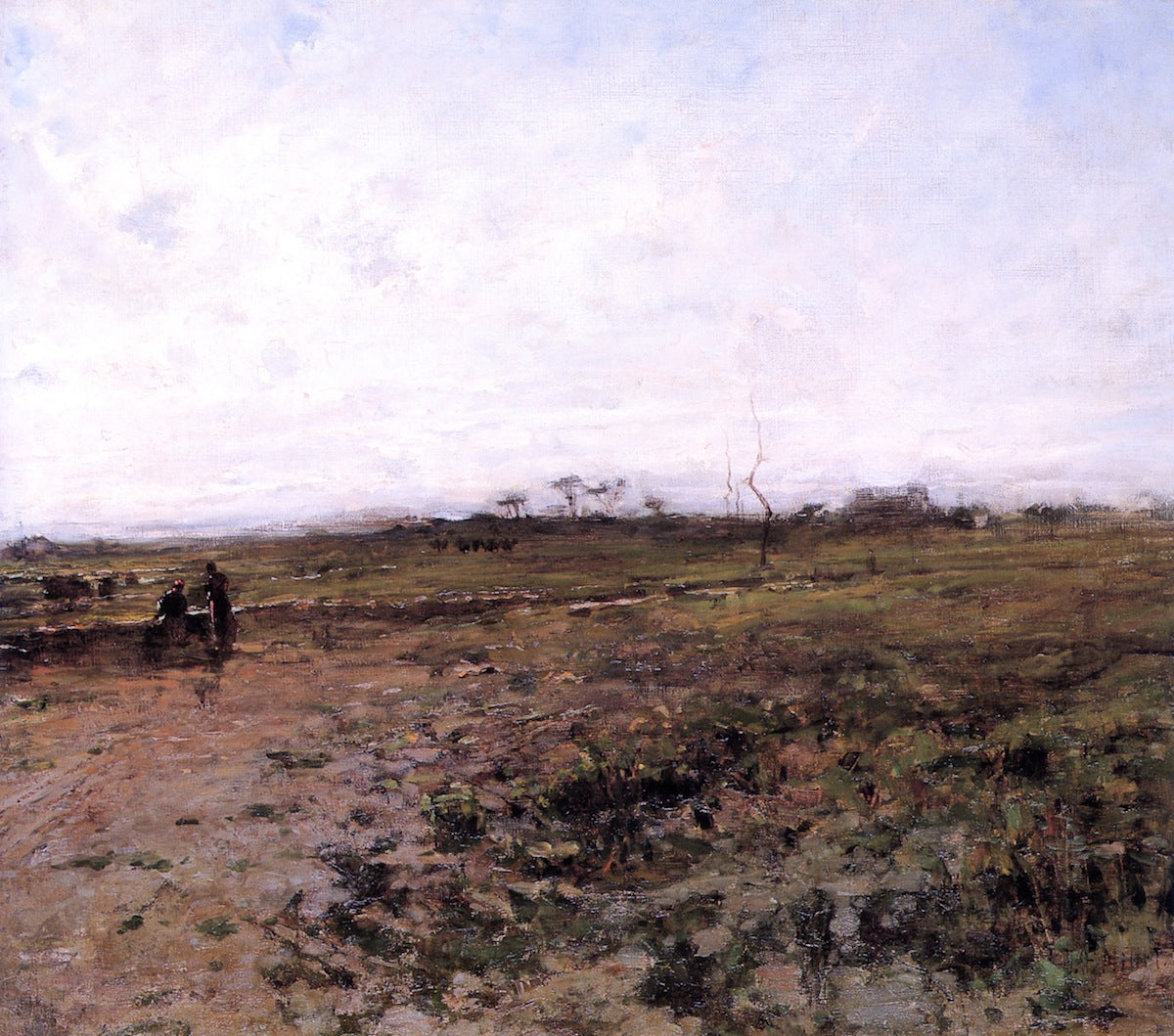 Landscape with Two Peasant Women, vintage artwork by Jean-François Millet, A3 (16x12") Poster Print