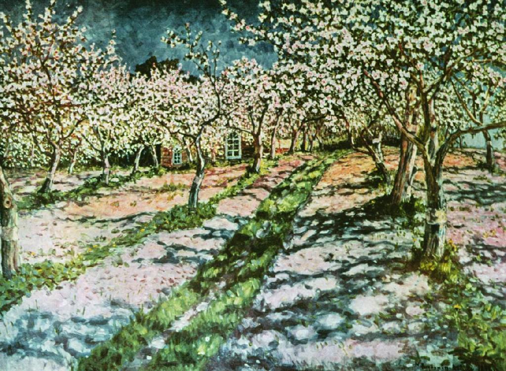 Apple Garden in Bloom by Nikolai Petrovich Bogdanov-Belsky,A3(16x12")Poster