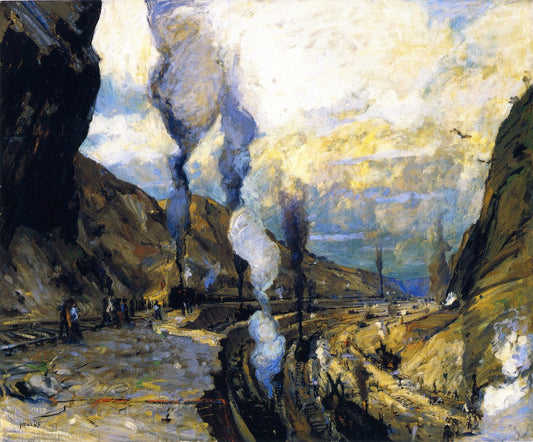 Culebra Cut, vintage artwork by Jonas Lie, 12x8" (A4) Poster