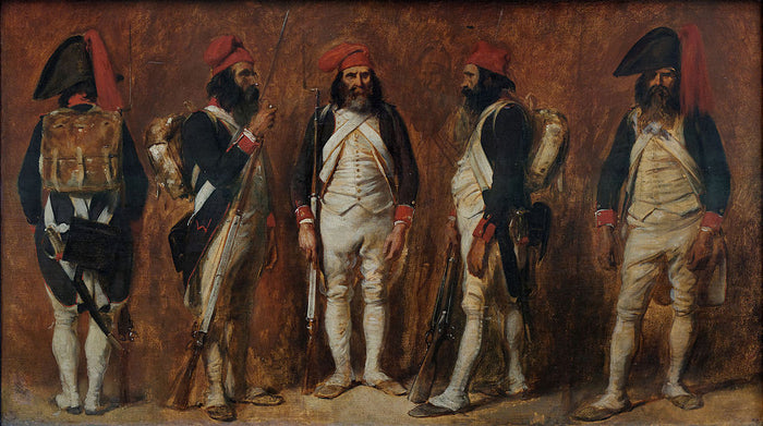 Soldats de la Première Republique, vintage artwork by Auguste Raffet, A3 (16x12