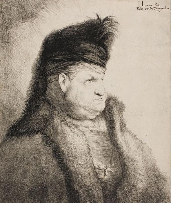 Bust of an Oriental Man, vintage artwork by Jan Lievens, 12x8" (A4) Poster