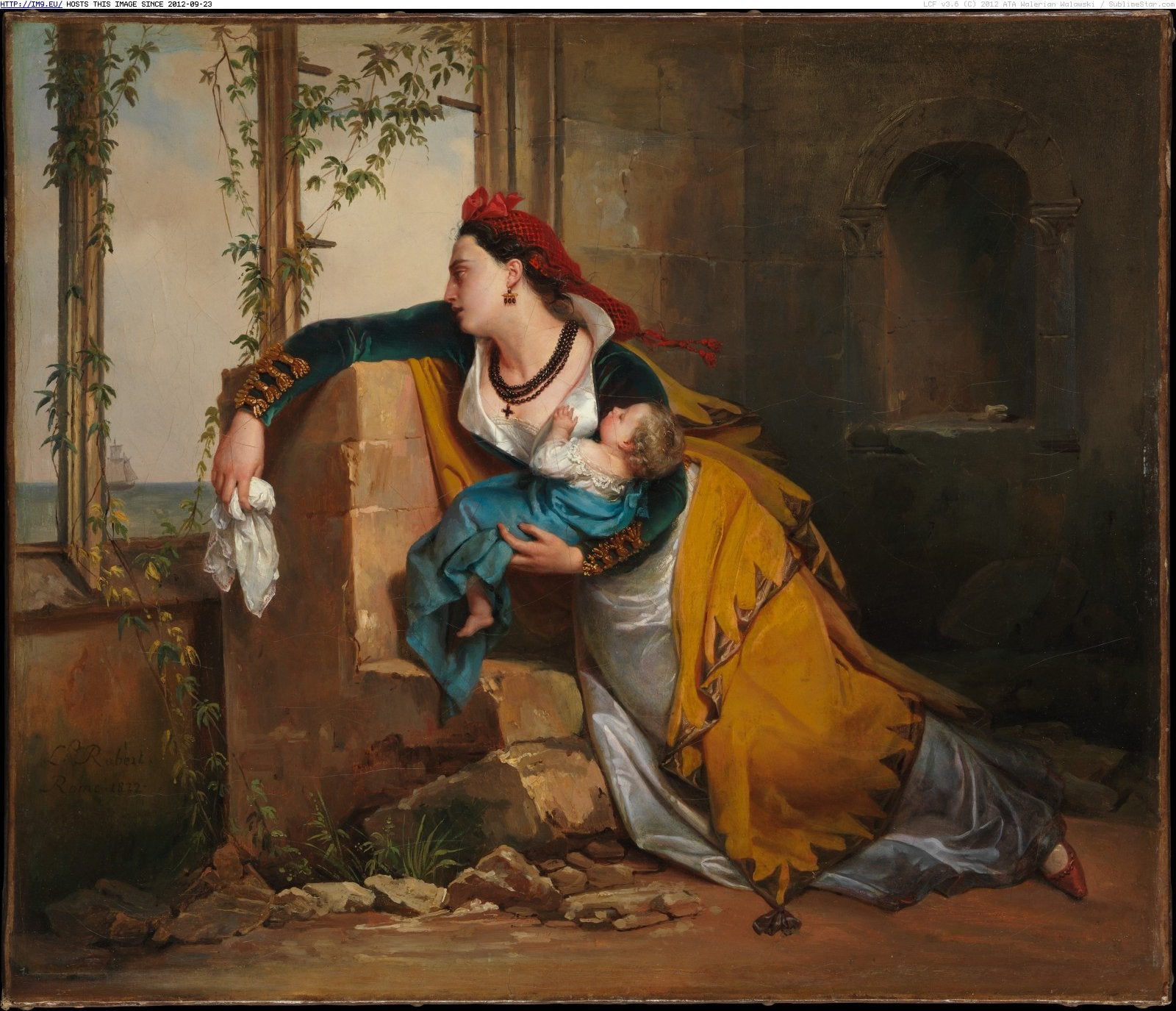 The Mariner's Wife, vintage artwork by Jean Augustin Franquelin, A3 (16x12") Poster Print