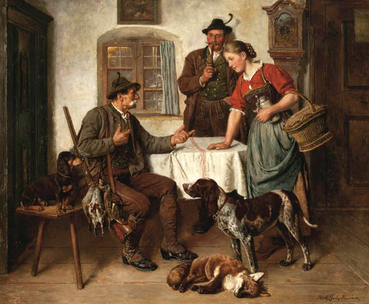 The day's bag, vintage artwork by Adolf Eberle, 12x8" (A4) Poster