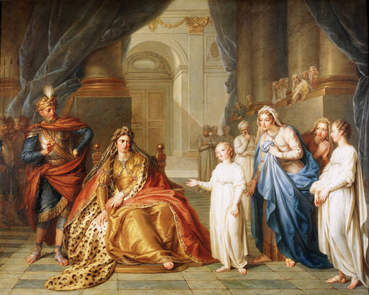 Athaliah and Joash, vintage artwork by Charles-Antoine Coypel IV, 12x8" (A4) Poster