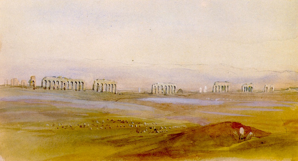 Roman Aqueduct, vintage artwork by Thomas Hiram Hotchkiss, 12x8" (A4) Poster